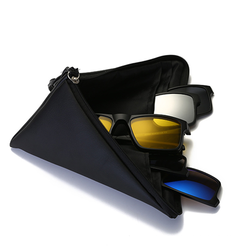 Montura de gafas ópticas para hombre y mujer, gafas de sol magnéticas polarizadas con 5 enganches para miopía, lentes masculinos RS219