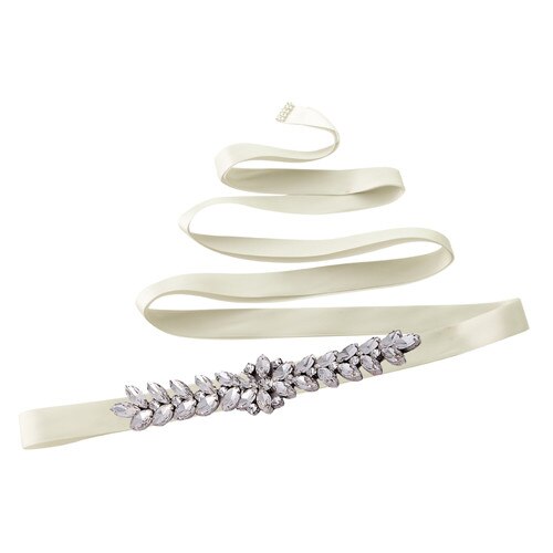 TRiXY S69 Hochzeit Gürtel Strass Gürtel Splitter Diamant Gürtel Braut Gürtel Hochzeit Kleid Zubehör Ehe Braut Braut Schärpen: grau