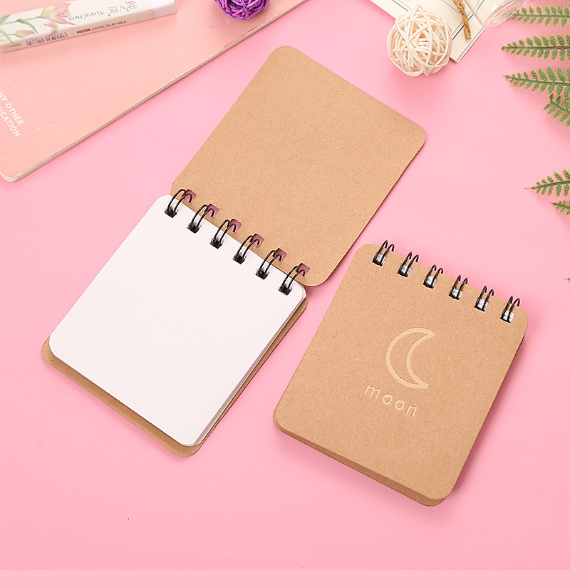 1pcs Weather Notepad Mini Coil Pocket Book Portable 70sheets Daily Memo Planner Stationery Office Notebook School Supplies A6182: Moon