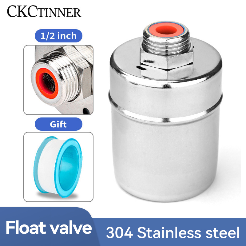 Flottörventil automatisk vattennivåkontroll 1/2 " 3/4 " 1 tum 304 rostfritt stål flytande installerad inuti för torntank