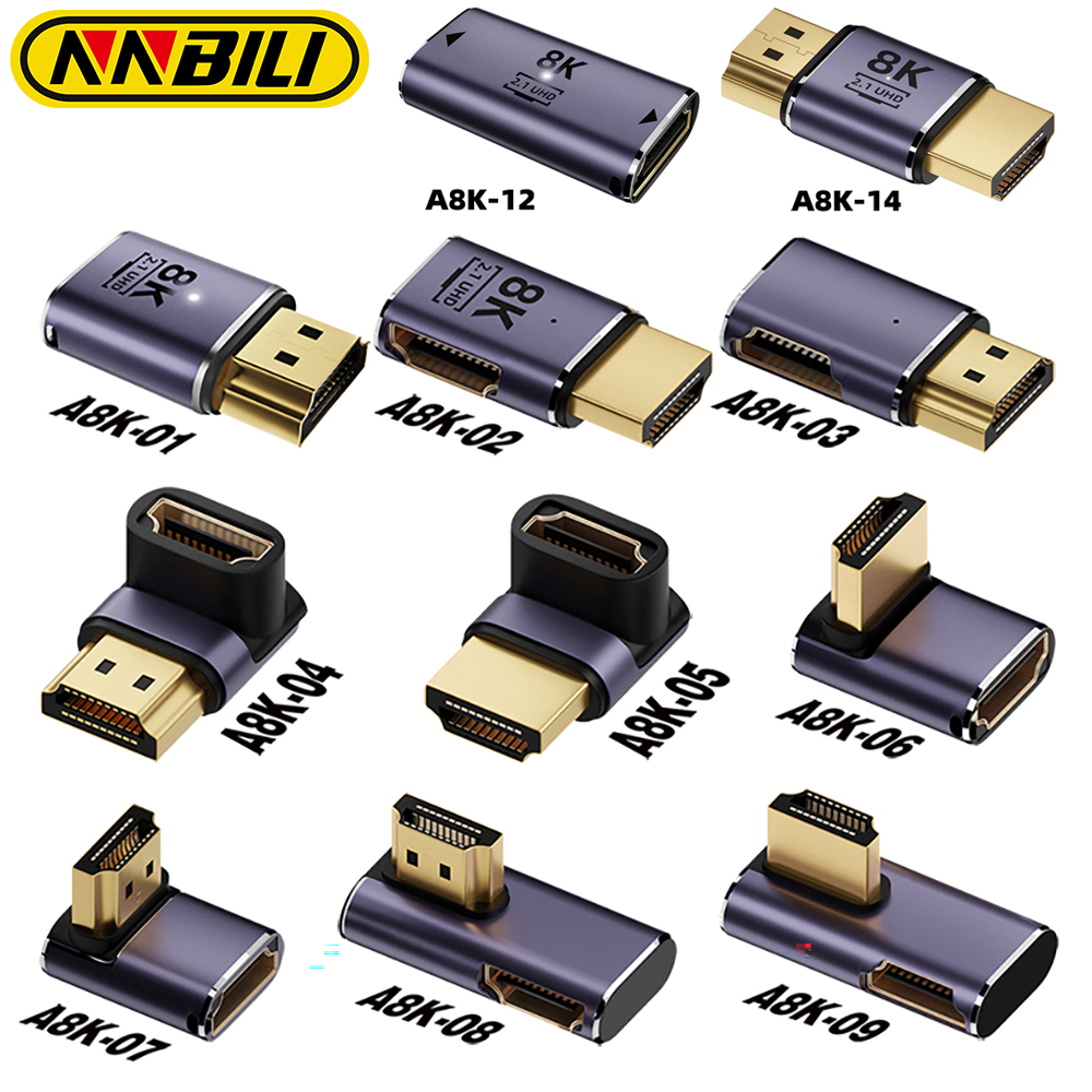 Nnbili hdmi 2.1 kabeladapter han-til-hun konverter splitter understøtter 4k @ 120hz 8k @ 60hz lige hdmi-kompatibel forlænger pc