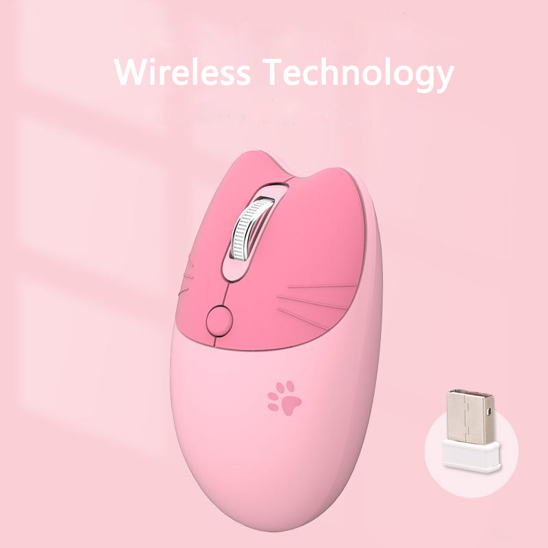 Mysz bezprzewodowa 2.4G Cute Pink Cartoon myszy dla Kid Girl prezent wyciszenie ergonomiczna mysz biurowa regulowana DPI Optical Mause na laptopa