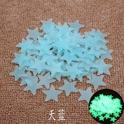 100PC 3D Kids Slaapkamer Energie Opslag Fluorescerende Glow In The Dark Sterren Glow Muurstickers Sterren Lichtgevende lichtgevende glow sticker: 1(3CM-100pcs)