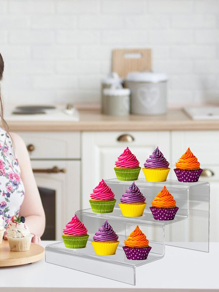 2/3 Stappen Ladder Display Stand Functie Acryl Riser Clear Duurzaam Schoenen Display Stand Plank Opvallende Verhoogde Laag