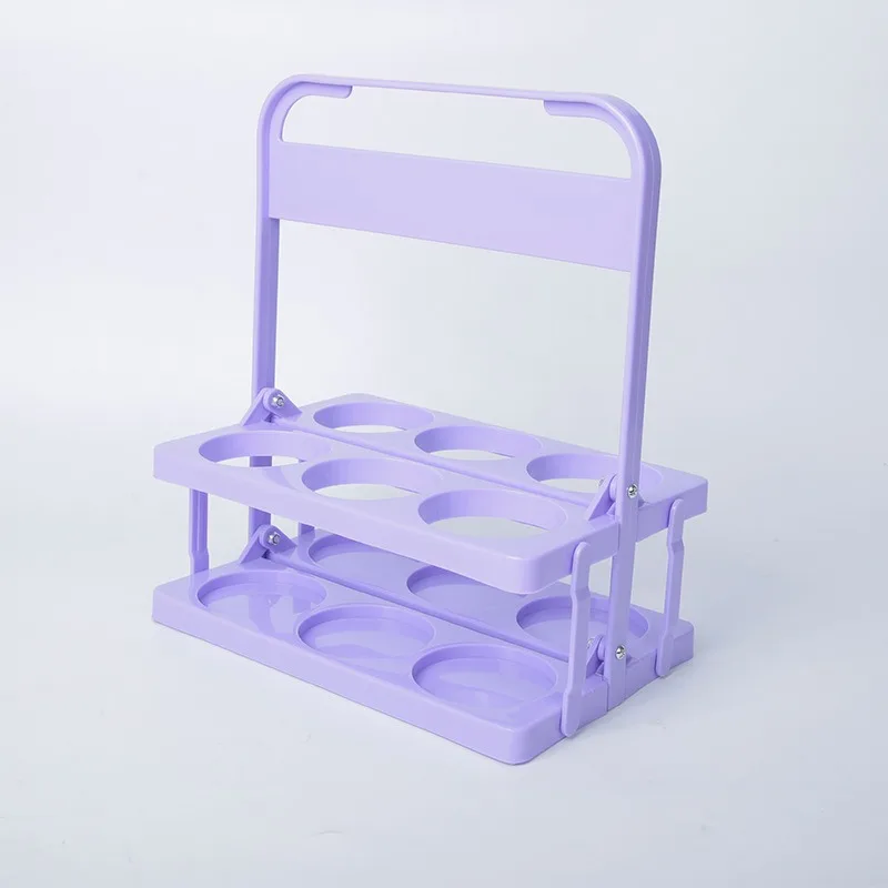 Support à bière pliable en plastique Portable, organisateur de tasses Durable, casier à vin, porte-bouteille de bière, panier à boissons, support à Cocktail réutilisable: Marron