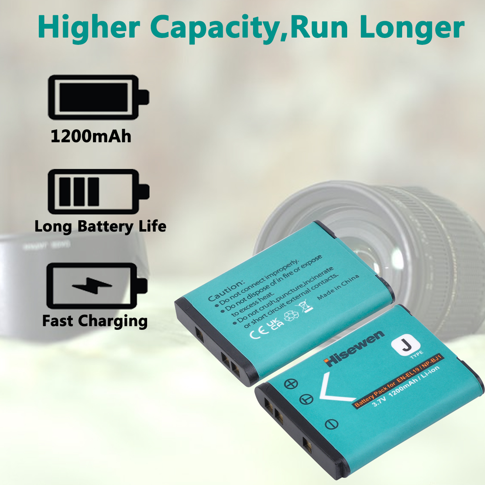 Hisewen EN-EL19 Enel19 NP-BJ1 Li-Ion Batterij + Led Dubbele Oplader Voor Nikon Coolpix S32 S33 S100 S2500 S2750 S3100 S3200 S3300 S3400