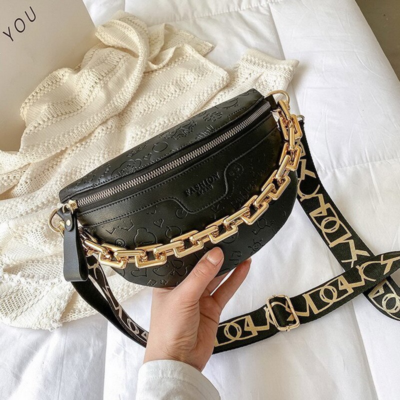 Retro Taille Tas Pu Lederen Fanny Pack Schoudertas Dames Alligator Patroon Taille Verpakking Vrouwen Riem Tas Multifunctionele Borst Zak: Black B