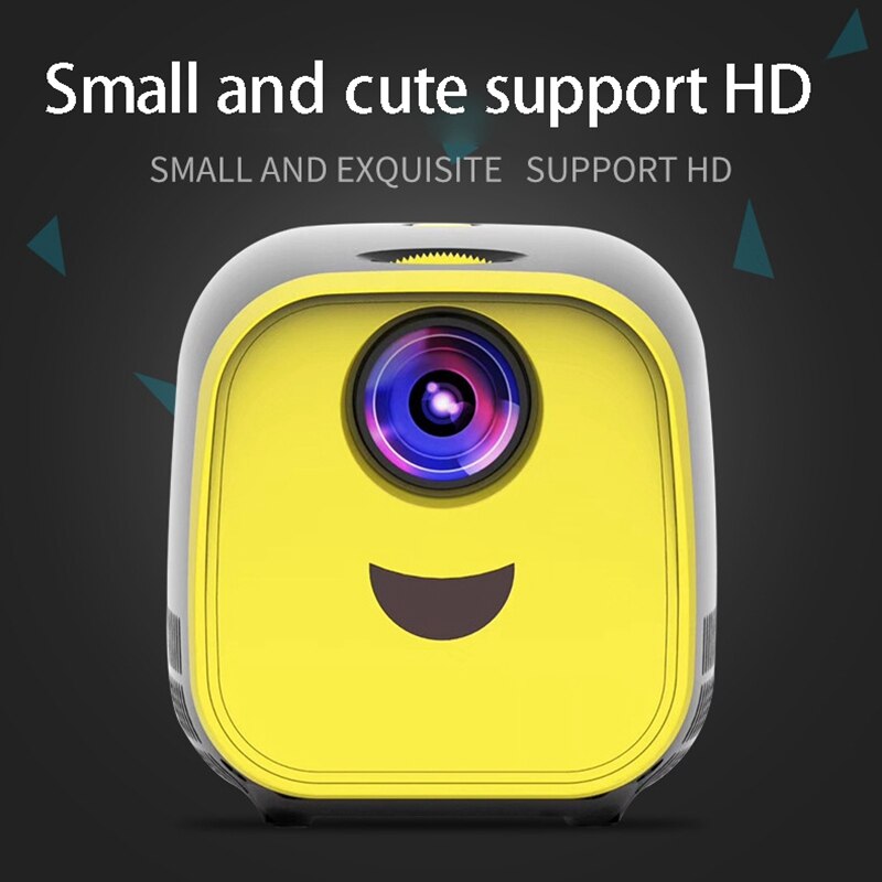 L1 Mini Projector for Office Home Hd Movie Projector 1080P Stereo Video Projector Mini Yellow Black Projector(US Plug)