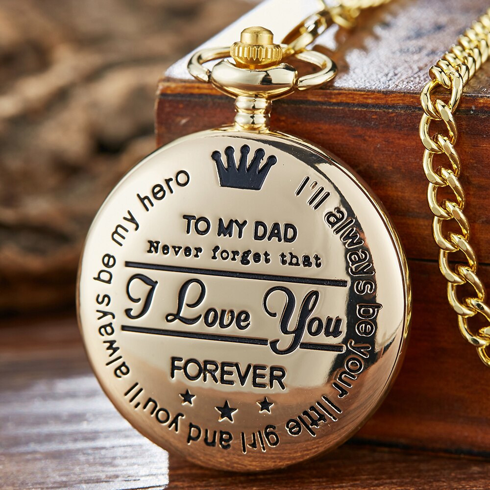 Vintage quartz zakhorloge voor mijn vader kettinghorloges gouden klok voor papa vaderdag reloj de bolsillo: Goud