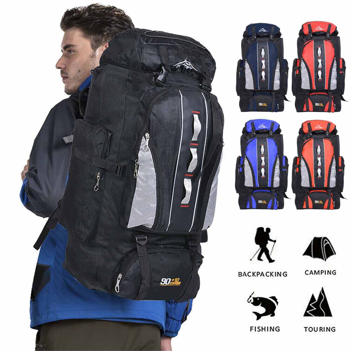 100L Waterproof Climbing Backpack Rucksack Outdoor Sports Bag Travel Backpack Camping Hiking Backpack Women Trekking Bag For Men