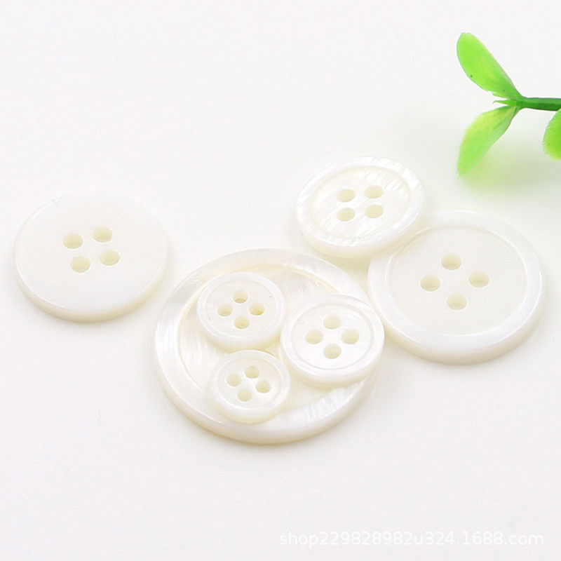 Botones de concha Natural blanca para ropa, accesorios de costura, botón de camisa, artesanía DIY, 9/11/12/15/18/20mm, 20/30/50 Uds.
