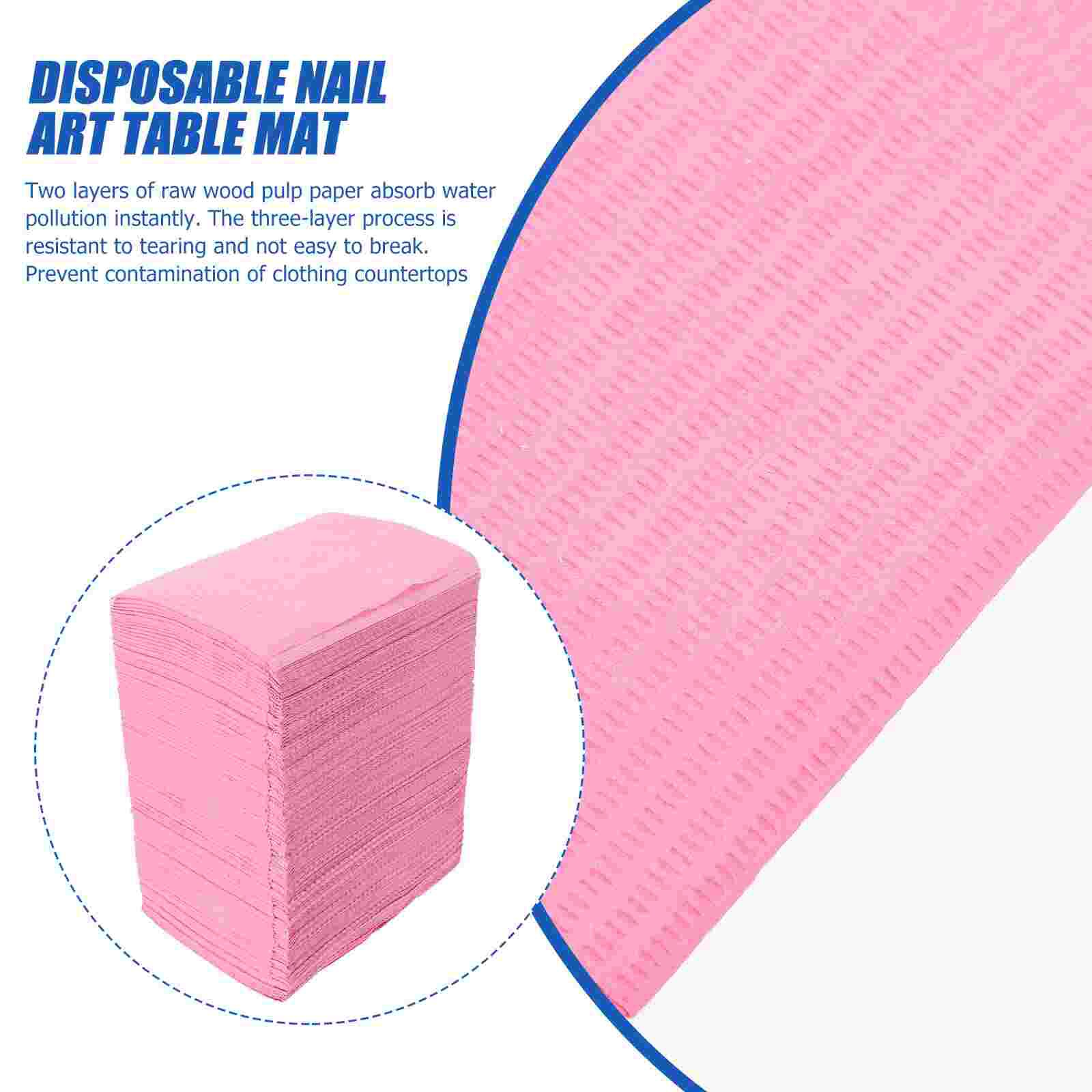 125pcs Disposable Table Mat Manicure Paper Towels Salon Disposable Desk Pad