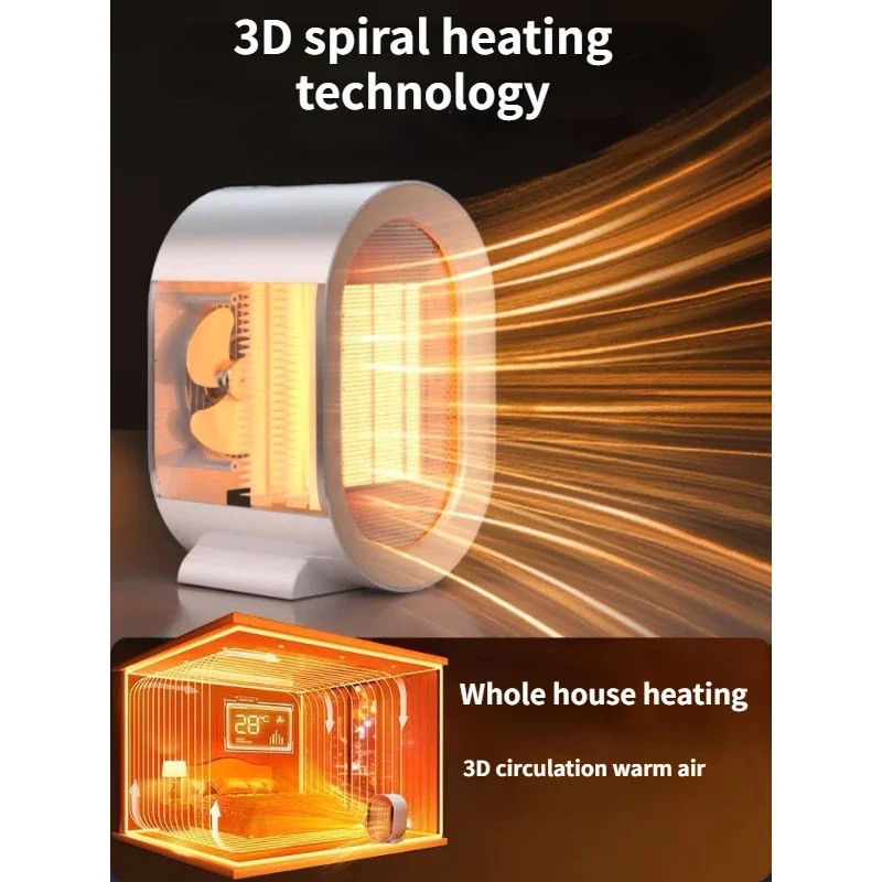 Riscaldatore elettrico da 1200 W Riscaldatore da tavolo portatile Riscaldamento Ventilatore di aria calda Mini radiatore Home Office Scaldino Macchina per l'inverno