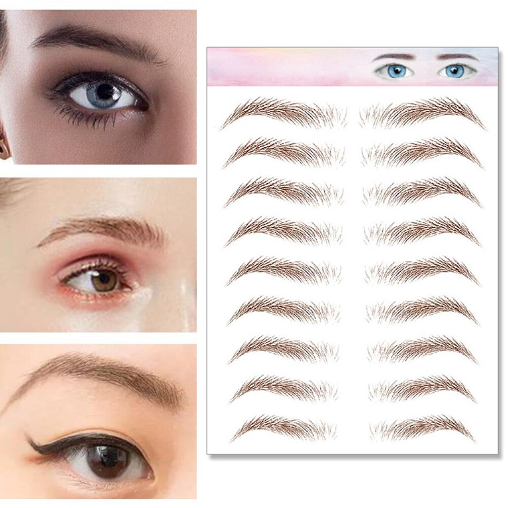 Women Men 6D Eyebrows Sticker Semi-Permanent Water Transfer Brow Makeup Decals Beauty Makeup Eyebrows Sticker