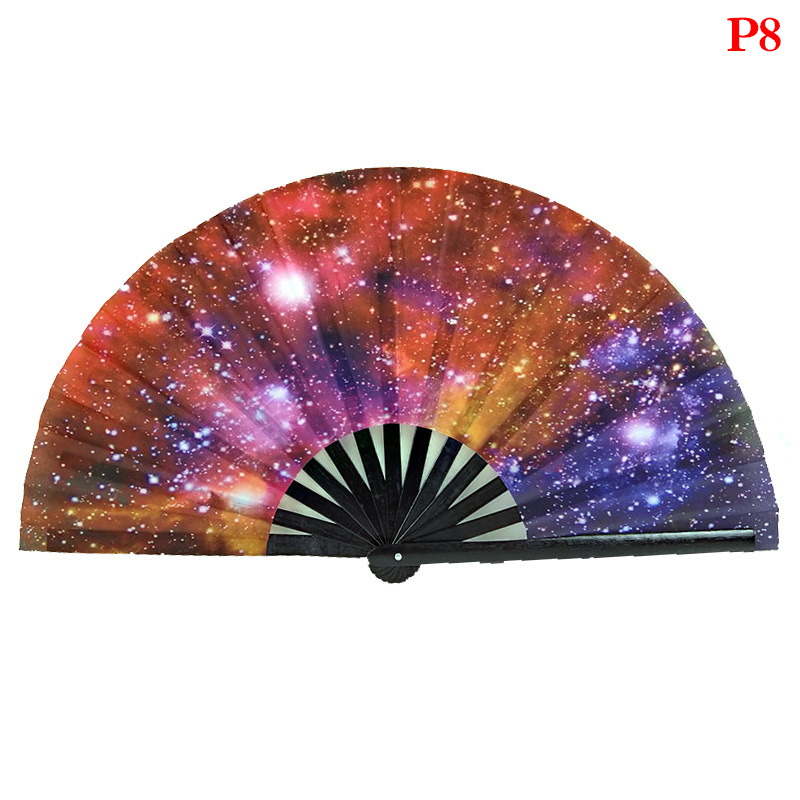 1pc Large Folding Hand Fan Fold Dot Rainbow Print Festival Handheld Fan 33cm Large Folding Hand Fan Handheld Fan For: P8
