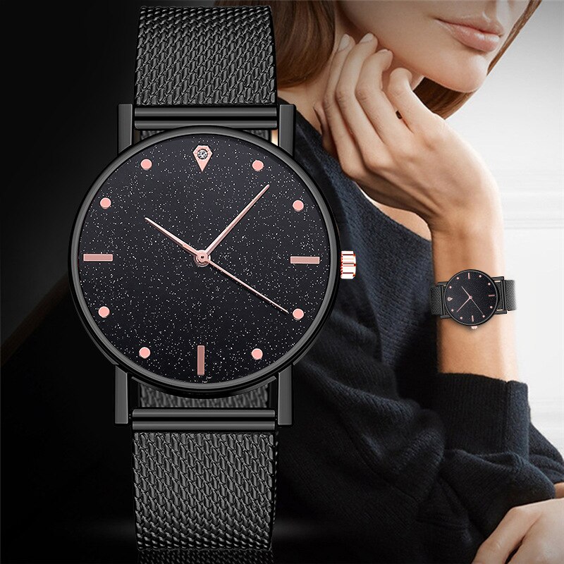 frauen Uhren Edelstahl Zifferblatt Casual Armband Uhr Damen Luxus Quarzuhr Zegarek Damski Reloj Mujer