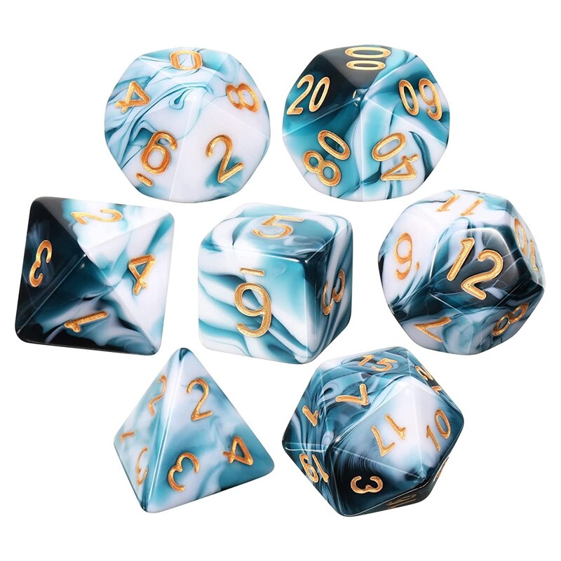Dés Polyédriques Miniatures En Acrylique Transparent - Lot De 7 Dés - Pour Jeux De Rôle (JDR) Et Jeux De Société