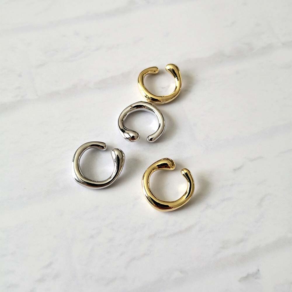 Genenic Solid Gold Ohrringe Ohne Piercing Geometrische Runde Ohr Manschette Minimalistischen Knorpel Ohrringe Für Frauen Einfache Schmuck