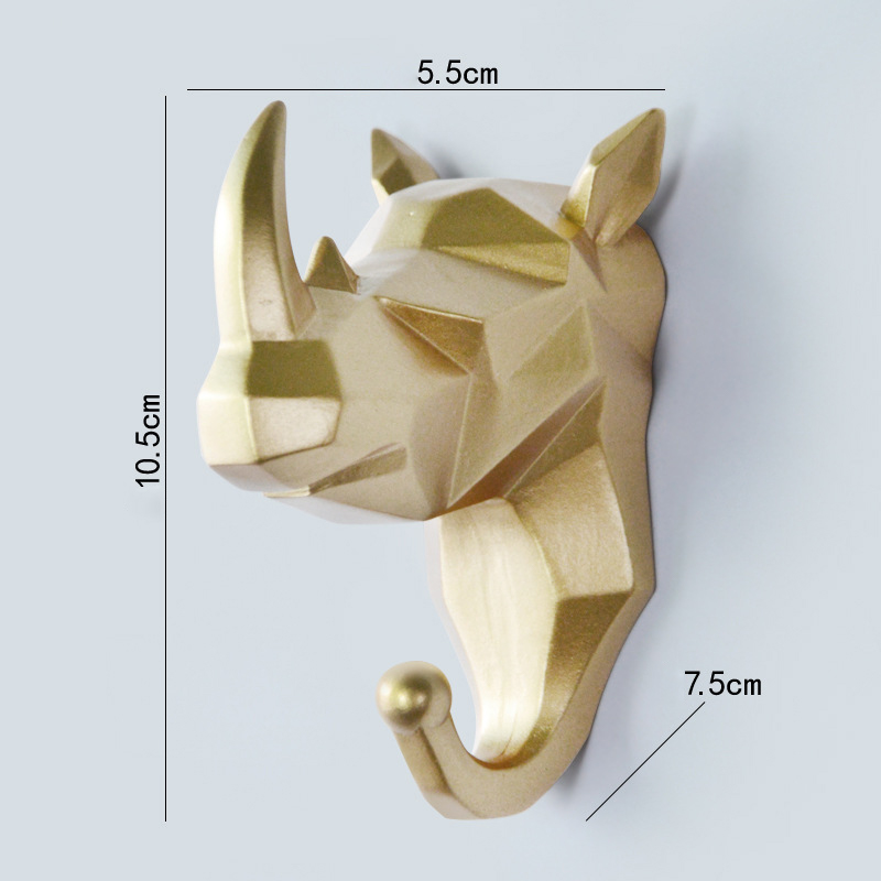 Mode Diervormige Haken Herten Herten Neushoorn Paard Giraffe Olifant Hoofd Muurhanger Jas voor Hoed Haak Rack Houder Home Decor