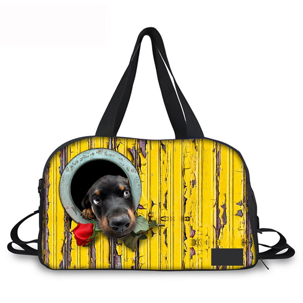 Diseños extravagantes 3D para perros con patrón de rosas impresas, bolsa de viaje de gran capacidad, informal, para equipaje de mano, de viaje, fin de semana