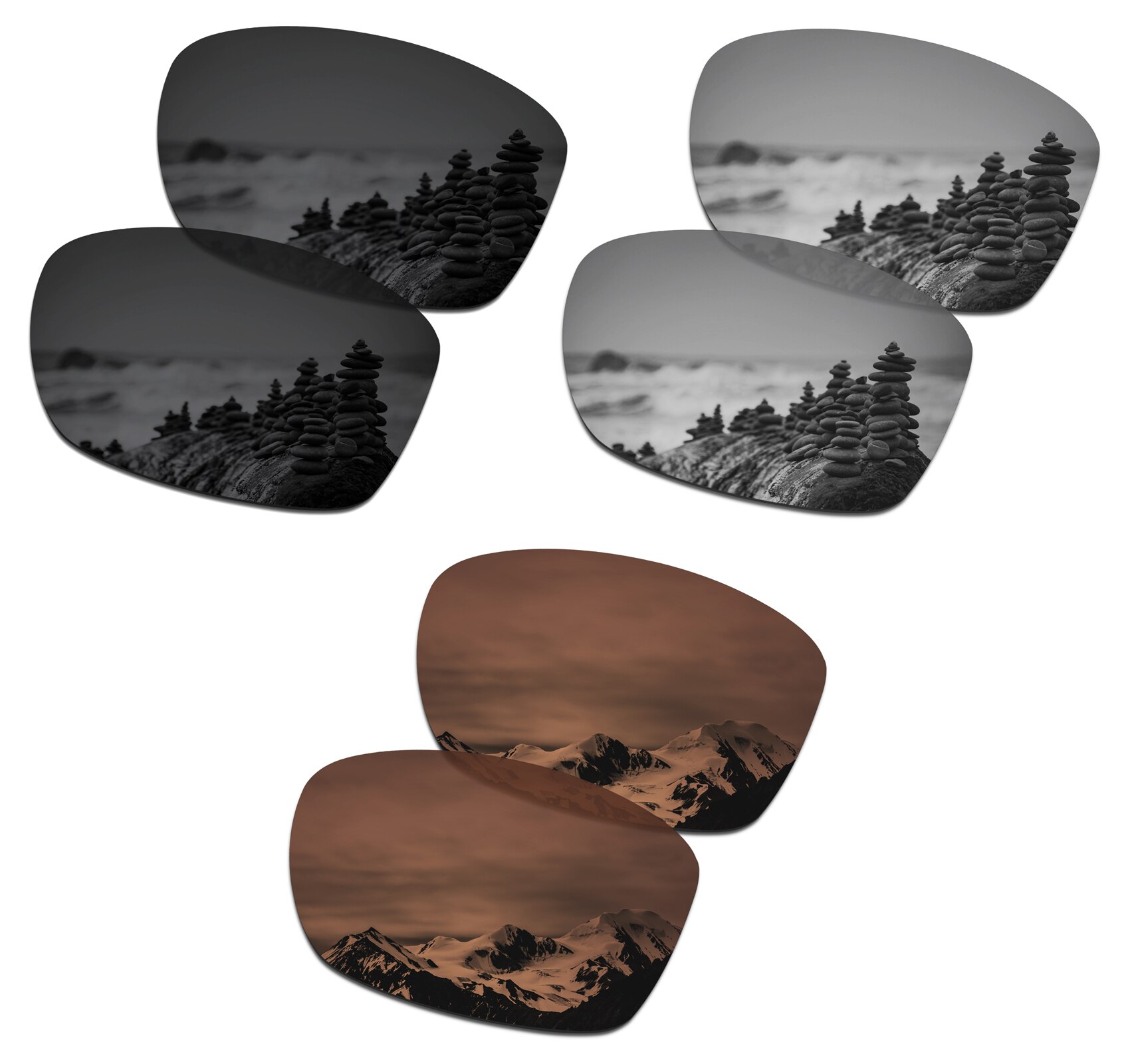 SmartVLT Polarized Replacement Lenses for Oakley Jupiter Squared Sunglasses - Multiple Options: BlackSilverBrown