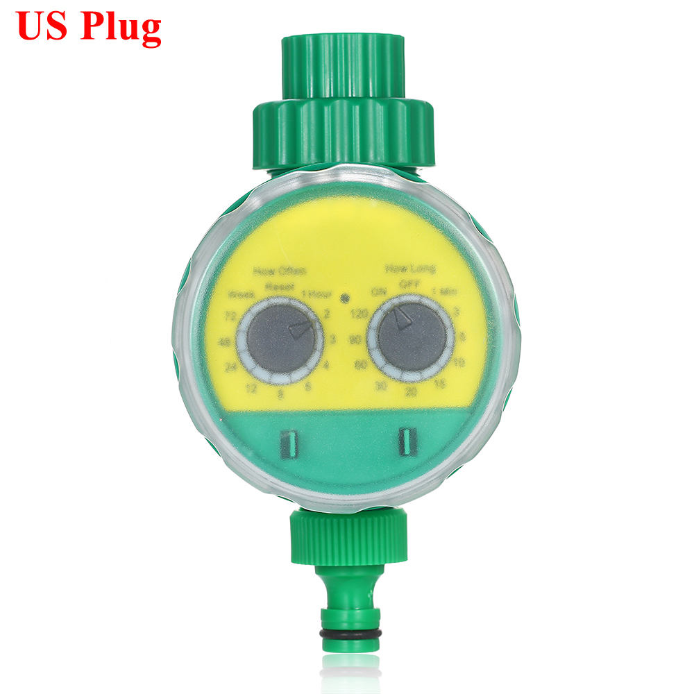 Digital Water Timer Electronic Solenoid Valve Irrigation Controller with Rain Delay for Auto/Manual Garden Watering Water Timer: US plug