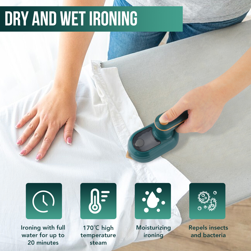 Upgrade Portable Mini Ironing Machine 180°Rotatable Handheld Steam Iron Foldable Travel Garment Steamer Steam Iron