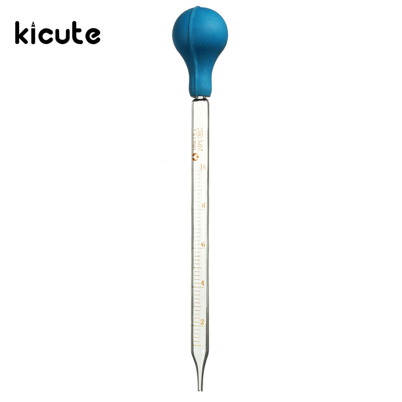 Kicute 1Pcs Rubber Head Glass Graduated Pipettes Dropper Fluid Liquid Dropper Scale Line Lab Chemistry Equipments 20 x 1.2cm