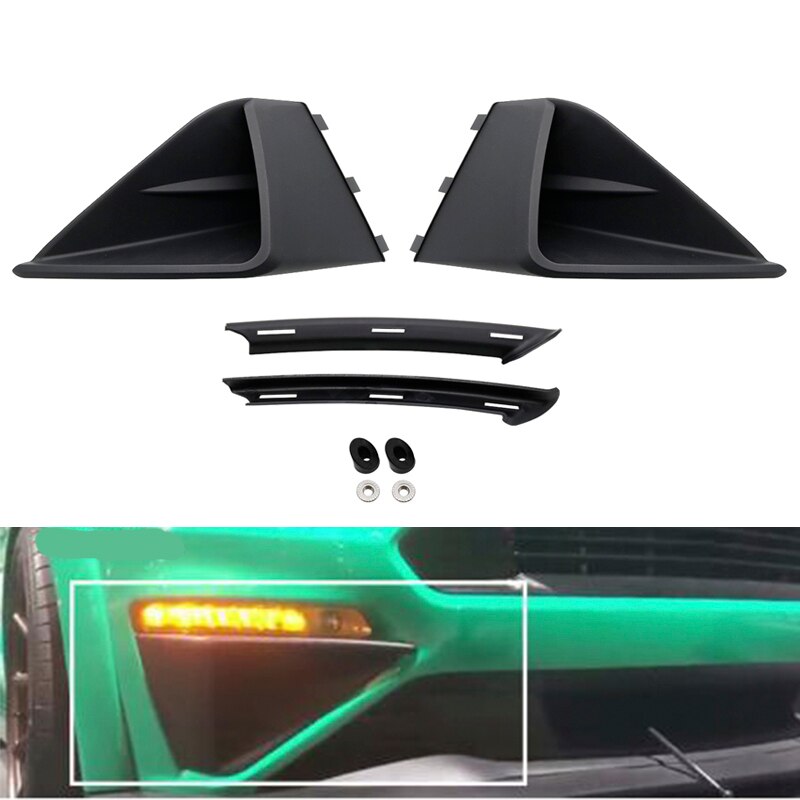 Car Front Bumper Air Intake Trim Panel Decorative Plates For Ford Mustang + Roush Front Turn Light Bumper Intake Trim Panel