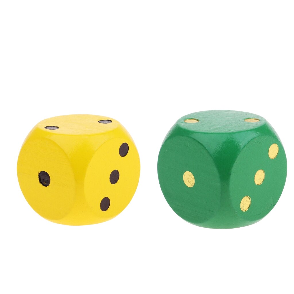 2pz Grandi Dadi Di Legno Gioco Da Esterni Del Partito Giocattoli per Bambini Insegnamento Progetto 5 centimetri