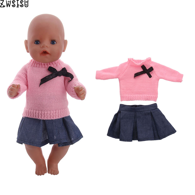 4 unids/set muñeca ropa chaleco camiseta falda Leggings para 18 pulgadas americano y 43 Cm muñeca nacida para generación Navidad bebé niña juguete: n1486