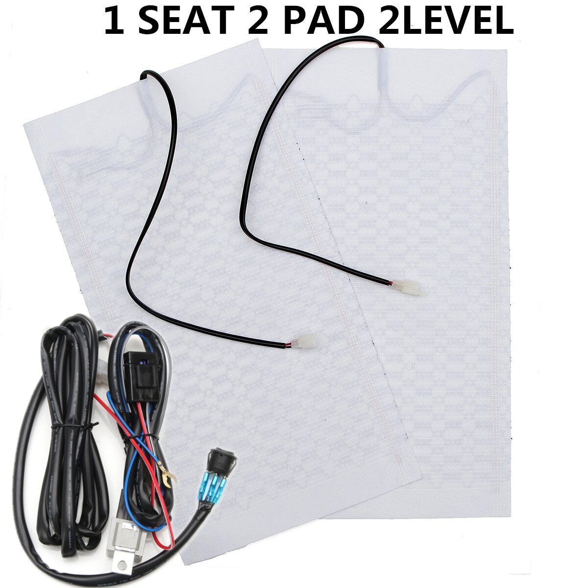 Universal 2 seats 4pcs 12v car carbon fiber High/Low heated seat heater pad switch kit Round Switch Winter Warmer Seat Covers