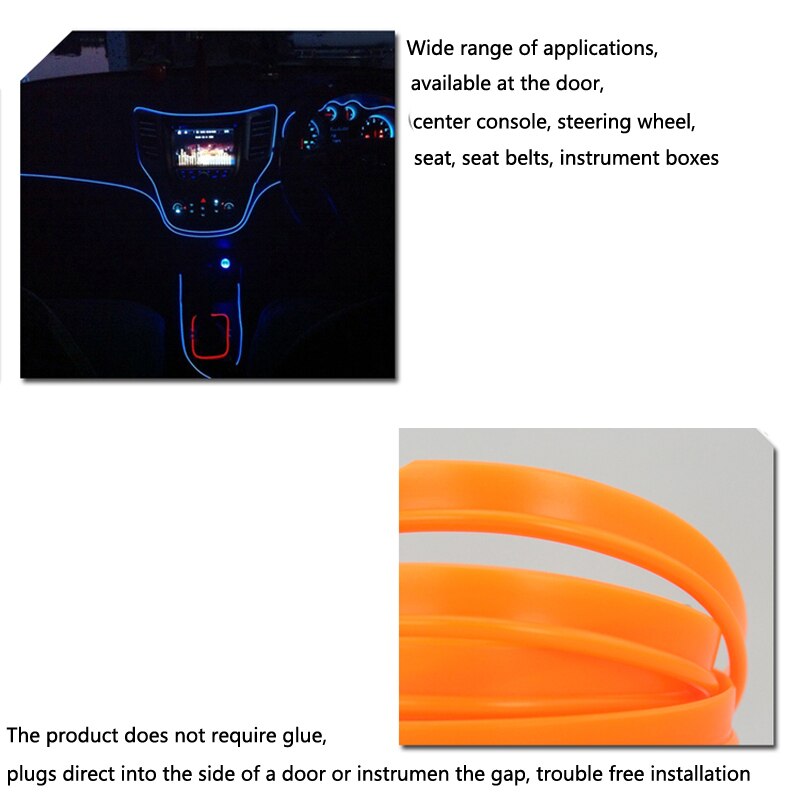 EL Draht Auto LED streifen licht für Neon- Party dekoration licht fahrrad tanzen lampe 12V wasserdicht USB streifen lampen innen flexibel