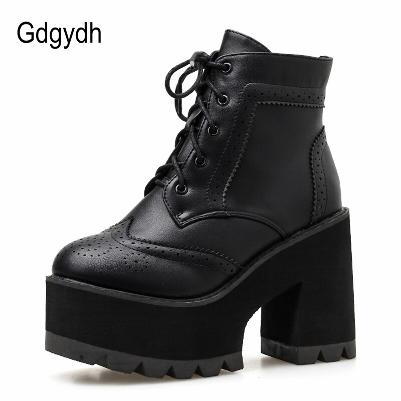 Gdgydh veterschoenen met plateauhak voor dames punklaarzen dameslaarzen met blokhak lente herfst