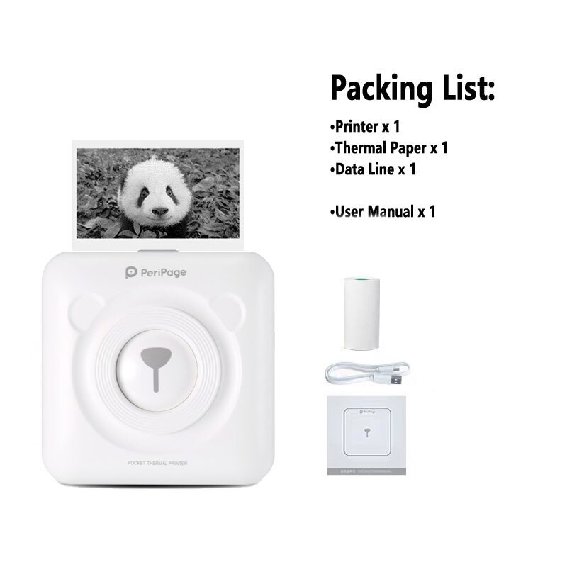 Mini POS Portable Printer Pocket Mobile Thermal Bluetooth 58mm Mini Wireless POS Thermal Photo Printer for Android iOS Phone: Printer-W