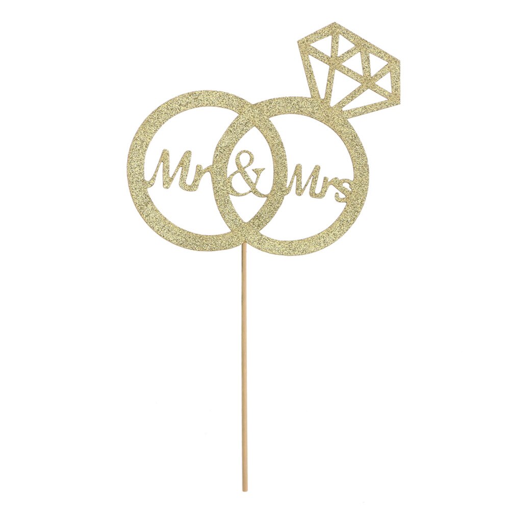 1 pc Kuchen Deckel Goldene Glitzernde Diamant Ring Cupcake Kuchen Dekor wählen für Valentinstag Engagement Hochzeit: Ursprünglich Titel