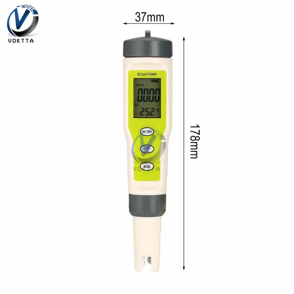 PH/EC/TDS/TEMP Water Tester 4 in 1 / 3 in 1 Water Monitor Tester for Pools Drinking Water Aquariums: Default Title