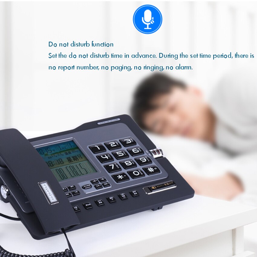 Office Home Corded Telephone Phone with Caller ID/Call Waiting, Speakerphone, Blacklist, Dual Interface Calculator &amp; Alarm Clock