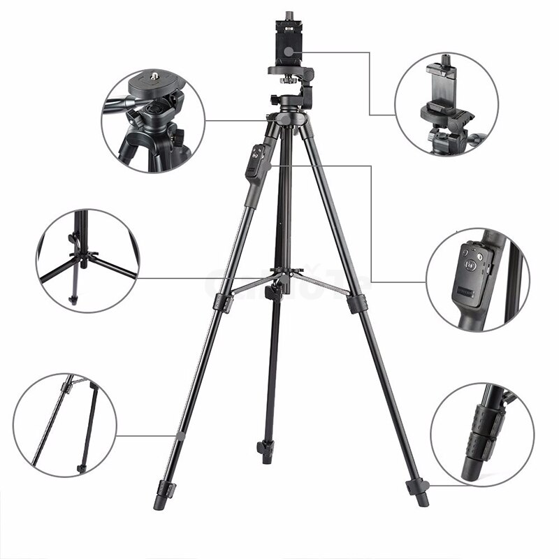Projektor stativ bærbar holder justerbar aluminium letvægts kameraholder med smartphoneholderbeslag 50cm-130cm