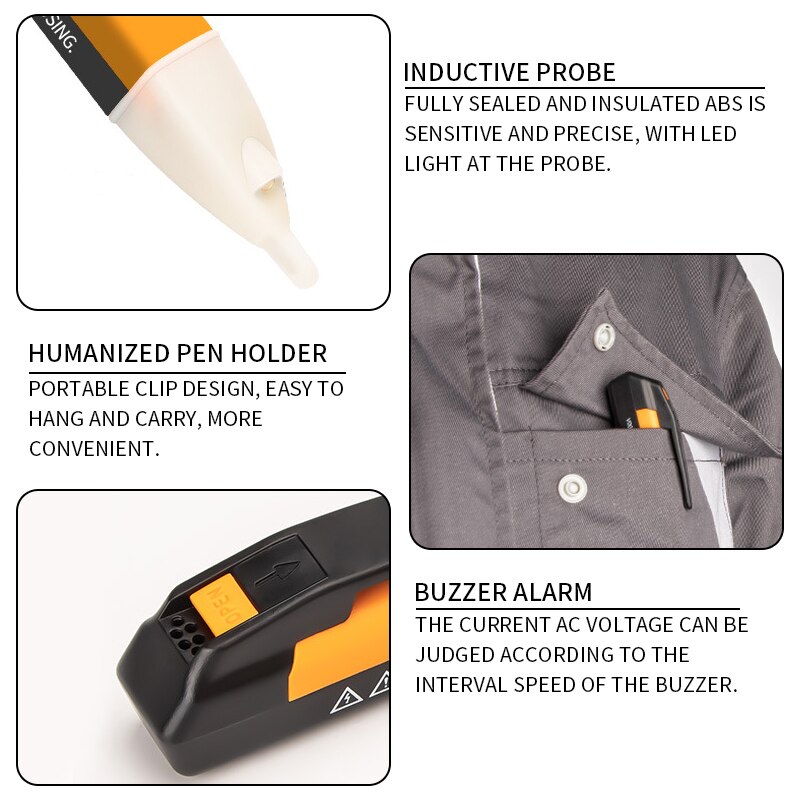 Electricity Test Pencil Digital 90-1000V 12-1000V Detector Non-Contact Tester Pen Tester Meter Volt Current Electric