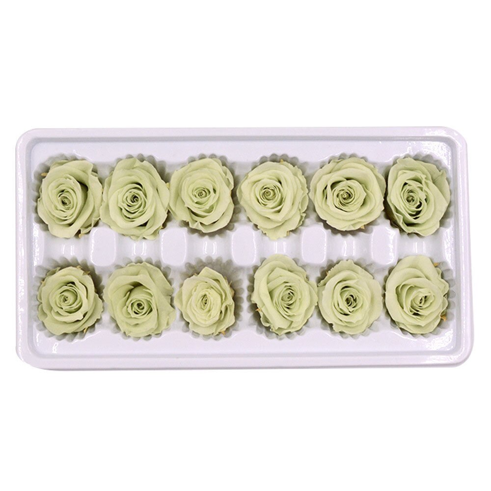 12 huvuden/låda bevarade blommor blomma odödlig ros 3-4 cm diameter mors dag evigt liv blomma materiallåda: N