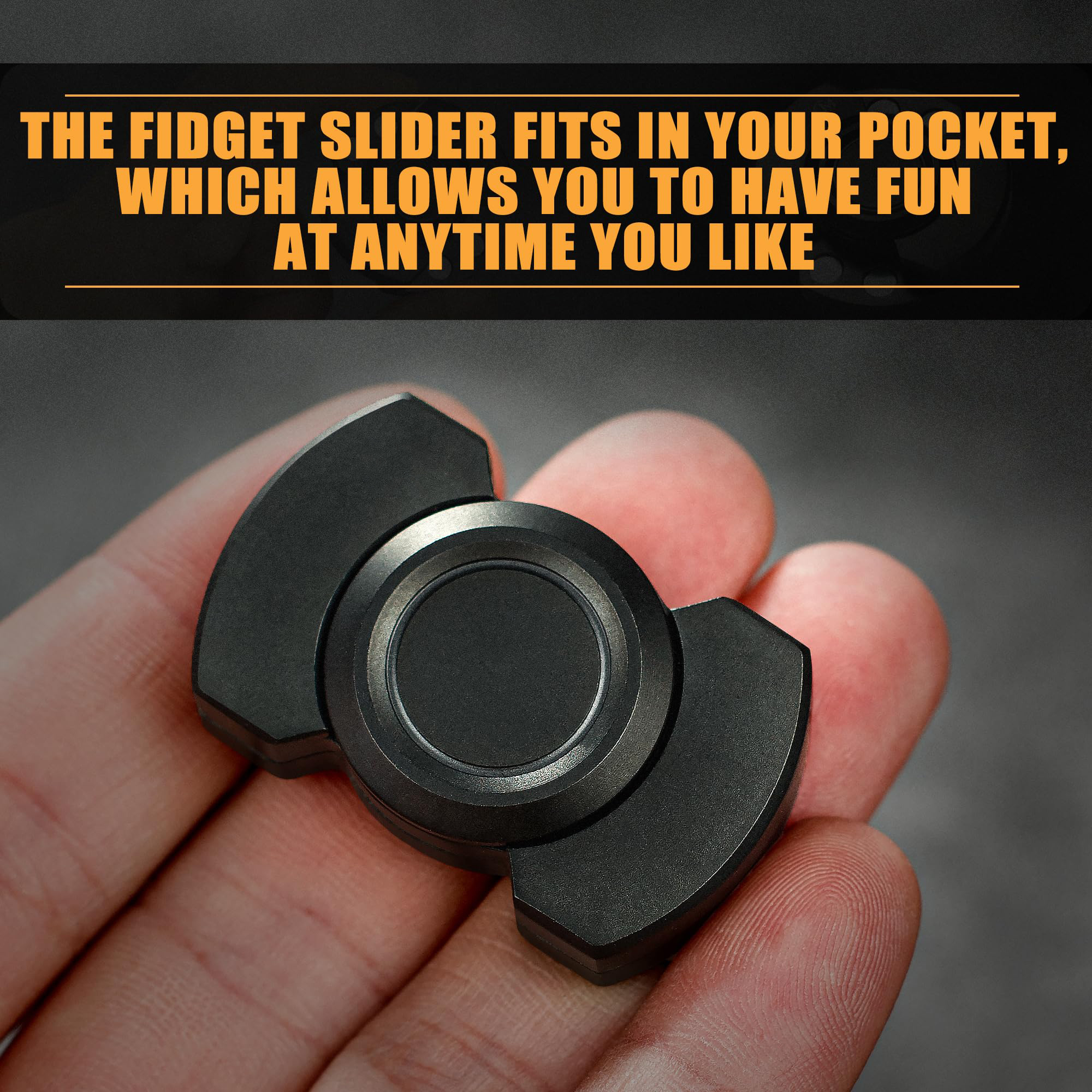 Combo de deslizador y spinner Fidget 3 en 1 de acero inoxidable con botón de clic, juguete de Metal para aliviar el estrés de adultos