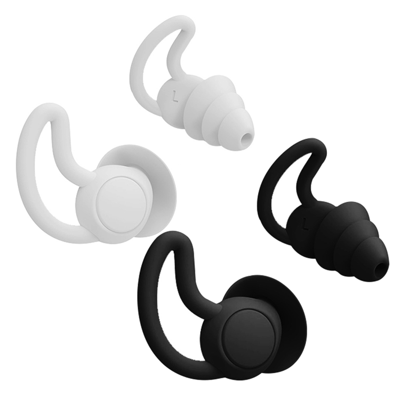 Silikon Schlafen Ohr Stecker Schallschutz Ohr Schutz Anti-Lärm Stecker Reisen Sanft Lärm Reduktion Schwimmen Ohrstöpsel: Schwarz