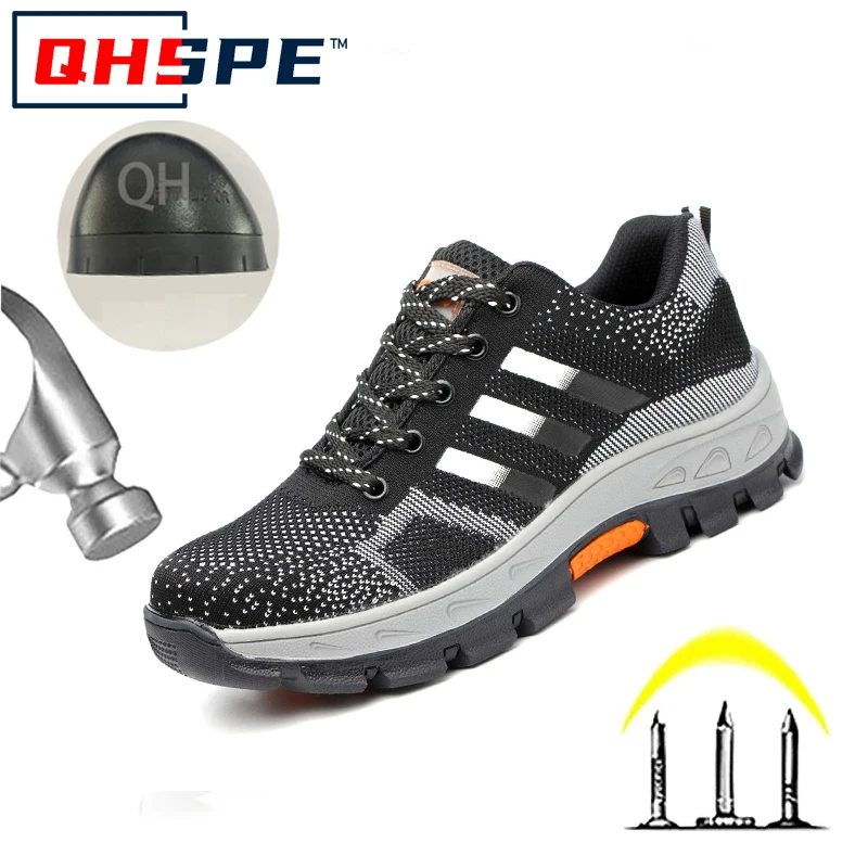 Hochwertige Arbeitssicherheitsschuhe mit Stahlkappe für Herren und Damen, pannensichere Stiefel, rutschfeste Sportschuhe: 41 / khaki