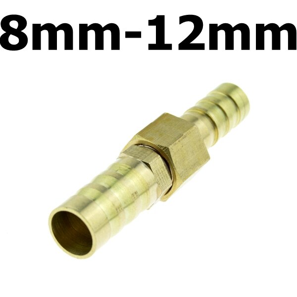 Messing Koper 8mm Slangpilaar Pijp Montage om 10mm 12mm 19mm OD Raccord Barb Reducer Air Tube Adapter Buisleidingen Gas Coupler: 8mm x 12mm