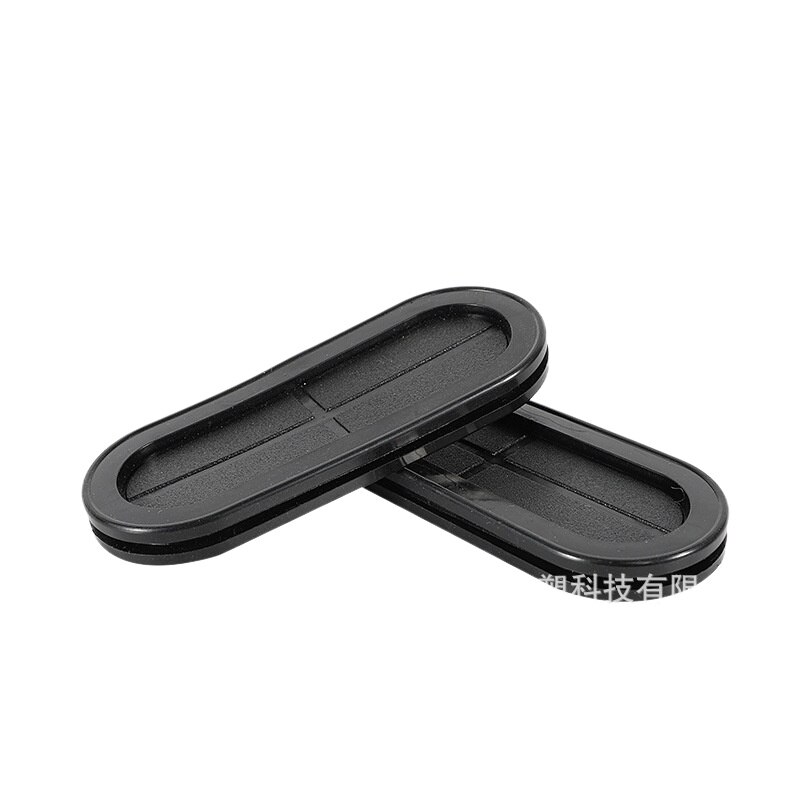 10Pcs Groove Black Synthetic Rubber Oval Shape Double-Sided Wires Grommet Gaskets Protector Rings
