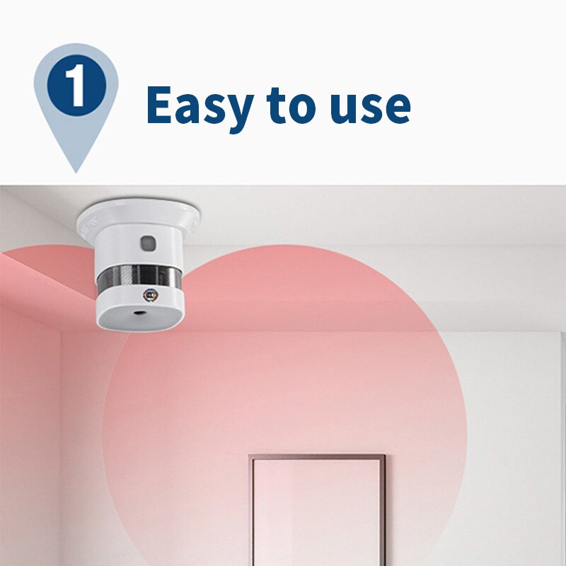 Smoke detector Fire alarm detector Household wireless smoke sensor Free-standing smoke detector detector Intelligent alarm