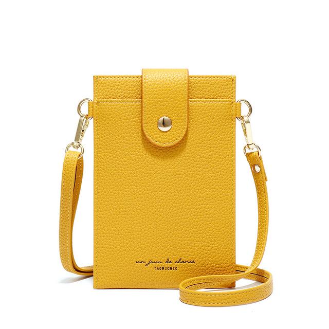 Femmes Mini sac de messager sac à bandoulière personnalité petit carré téléphone portable sac à bandoulière femme sac à main fentes pour cartes sacs à main: Jaune