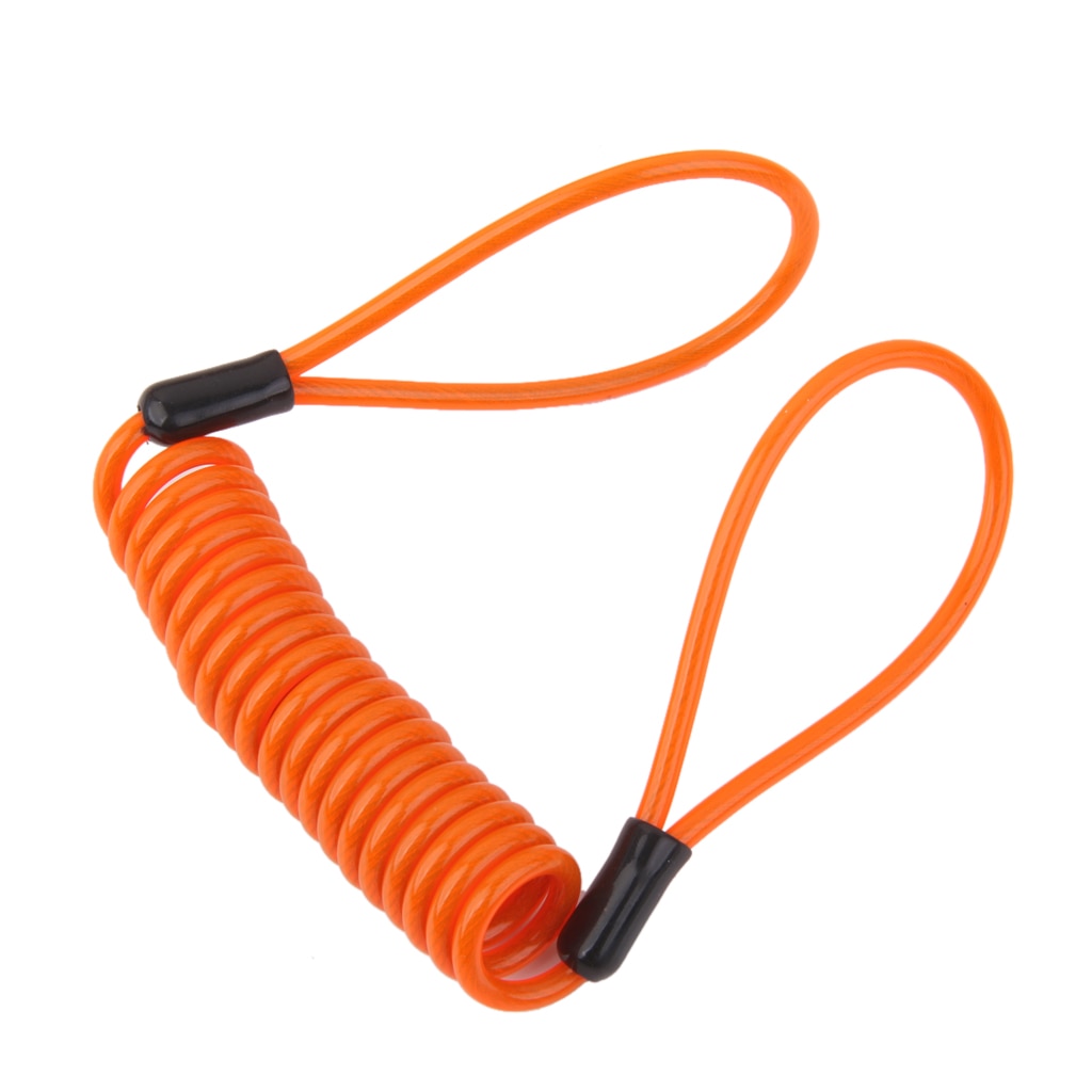 Safety Lanyard Spring Coil Wire Rope Bake Lock Reminder Cable Orange