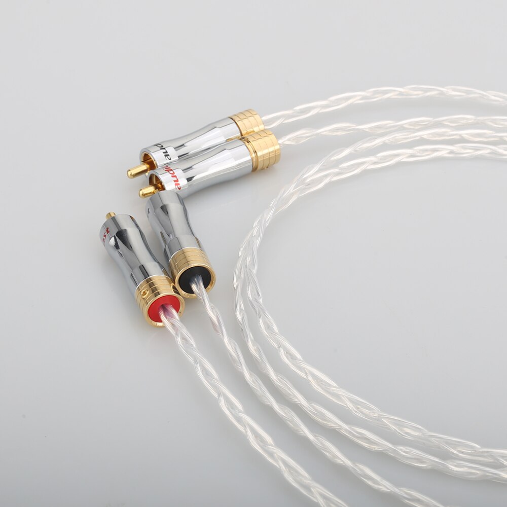 Hifi 8N OCC Koper Verzilverd RCA naar RCA Kabel RCA plug naar rca Male audio Kabel